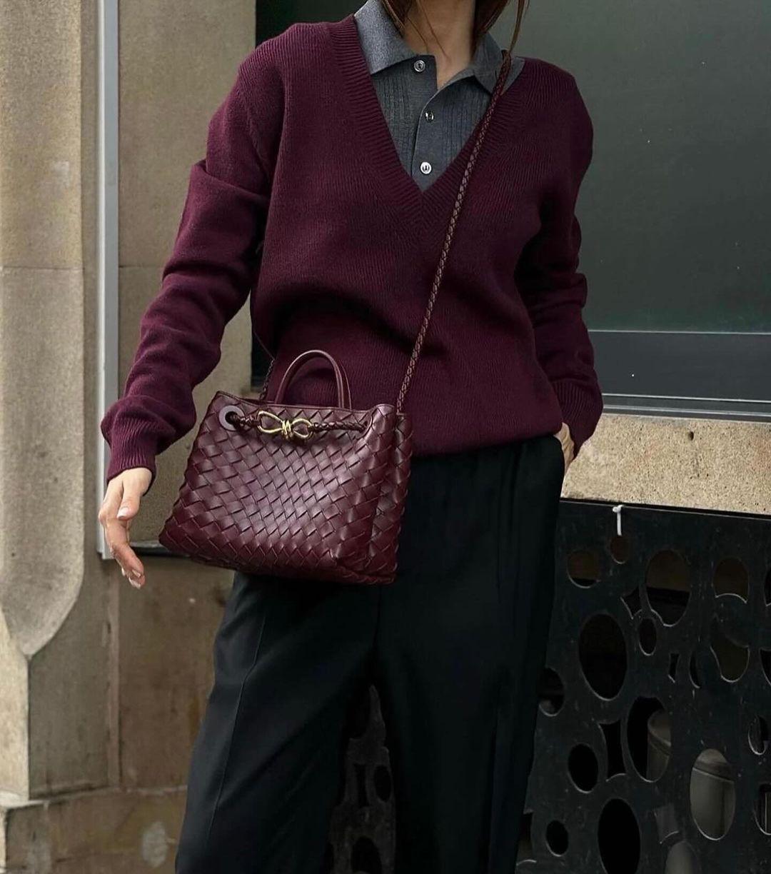 Woven Vegan Leather Tote