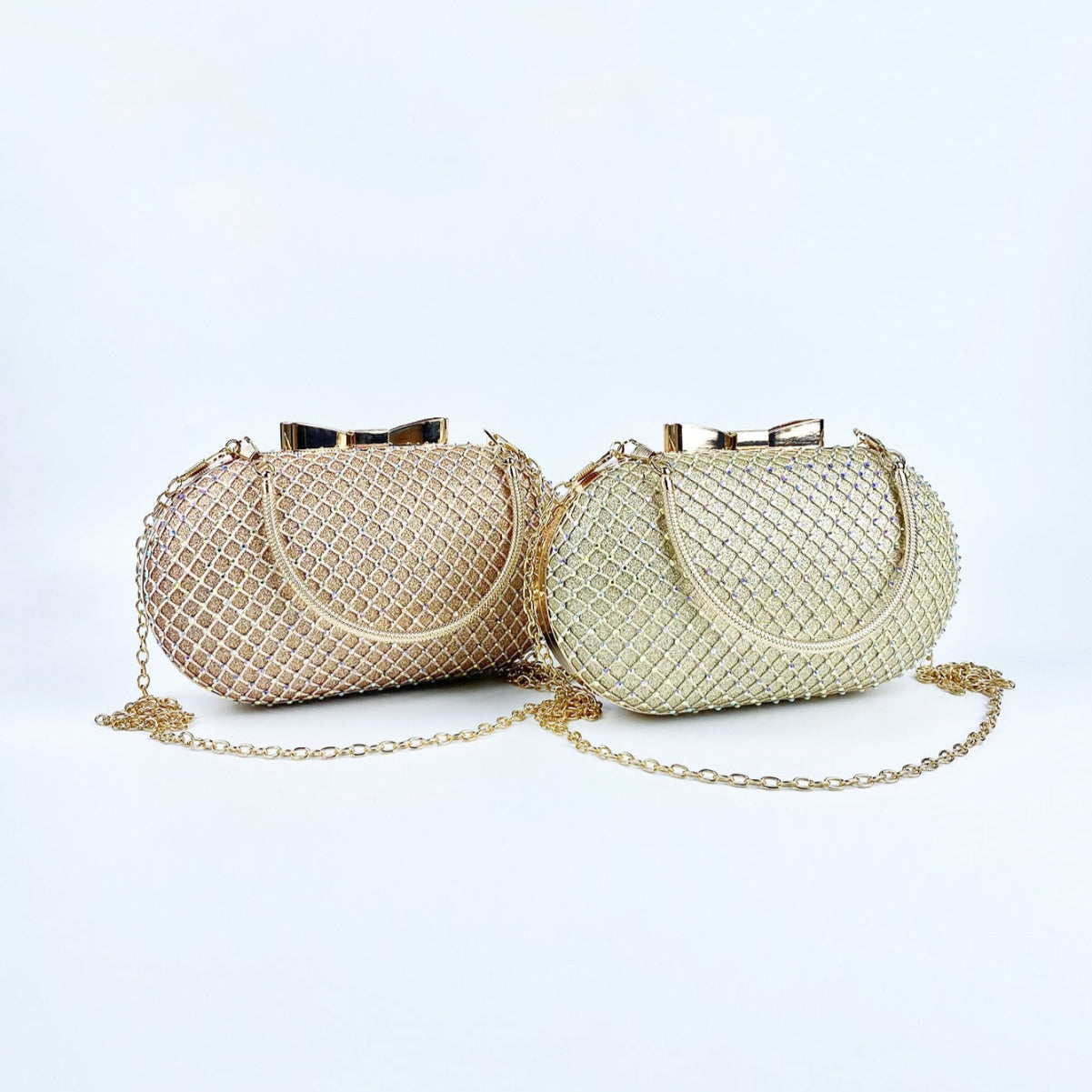 Aurora Glam Bow Clutch-Gold Elegance Edition