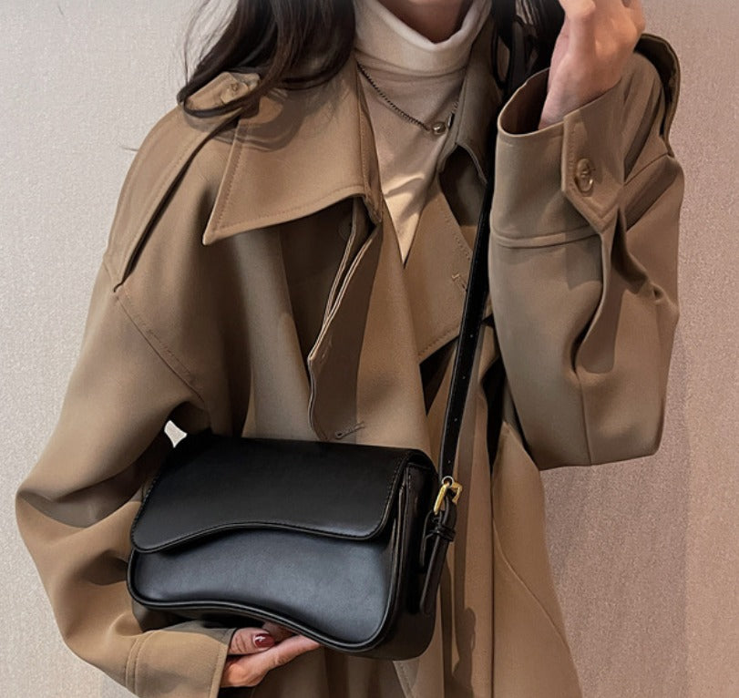 Saraya Crescent Vegan Leather Shoulder Bag