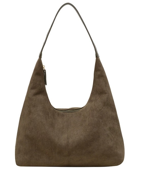Elegant Vegan Leather Half-Moon Tote