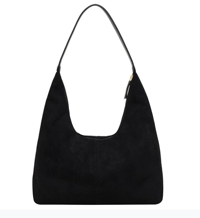 Elegant Vegan Leather Half-Moon Tote