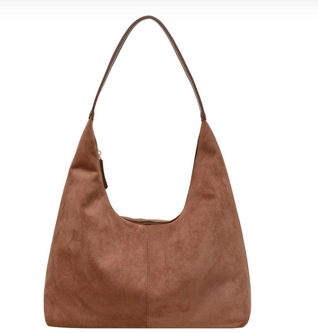 Elegant Vegan Leather Half-Moon Tote