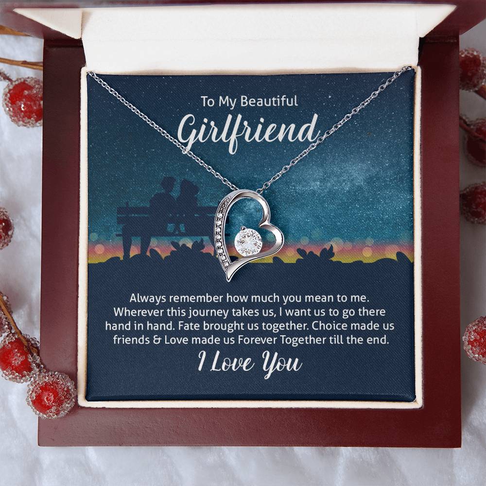 To My Girlfriend Heart Pendant Necklace