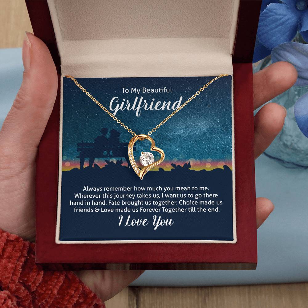 To My Girlfriend Heart Pendant Necklace