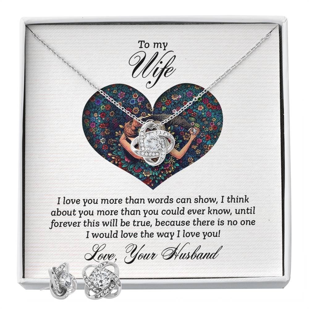 To My Wife Love Knot Jewelry Set