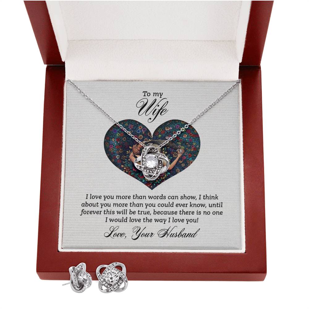 To My Wife Love Knot Jewelry Set