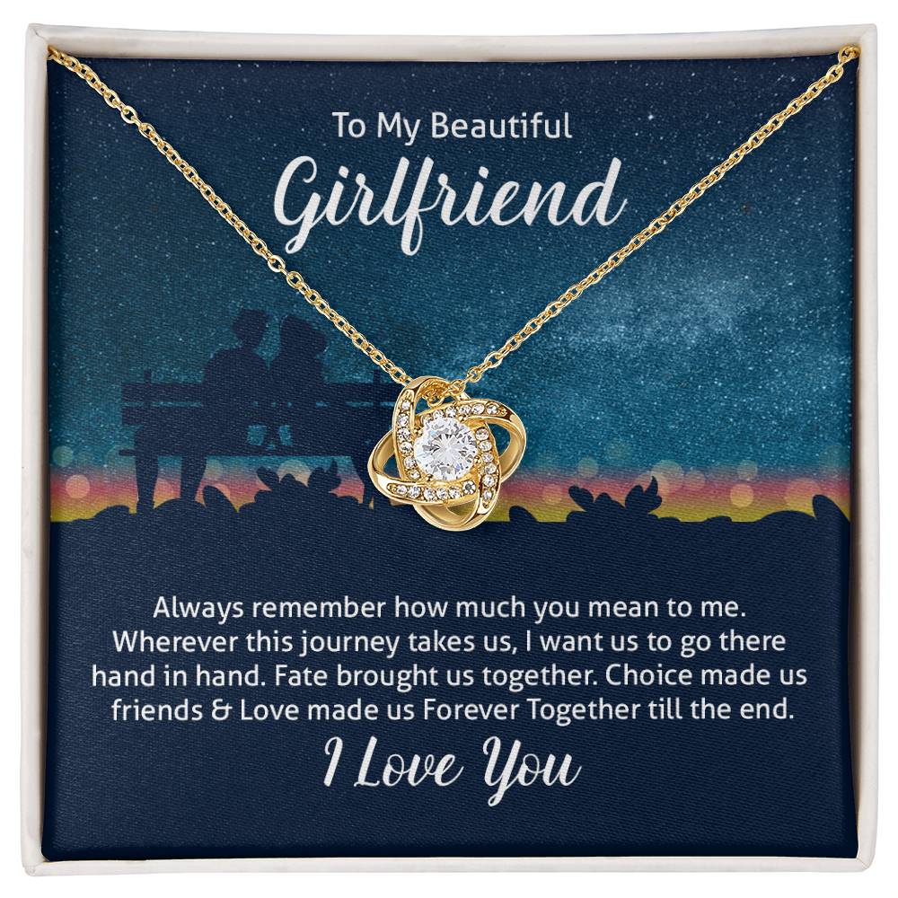 To My Girlfriend Love Knot Necklace