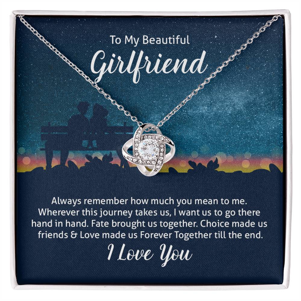 To My Girlfriend Love Knot Necklace