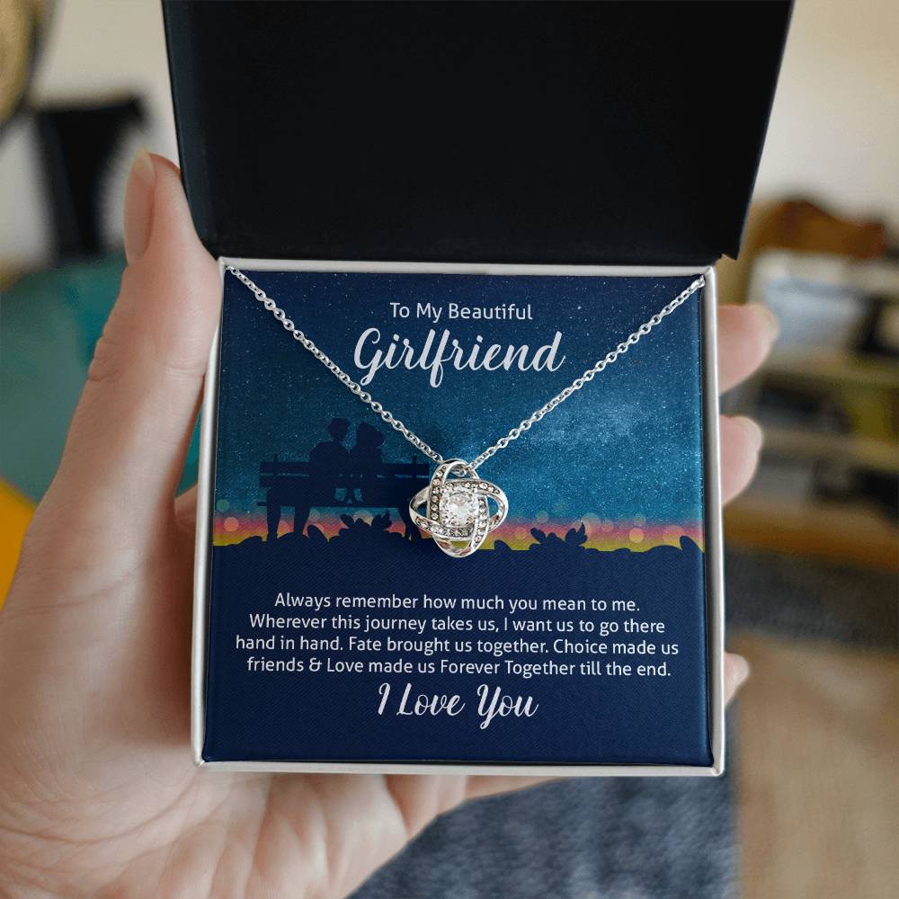 To My Girlfriend Love Knot Necklace