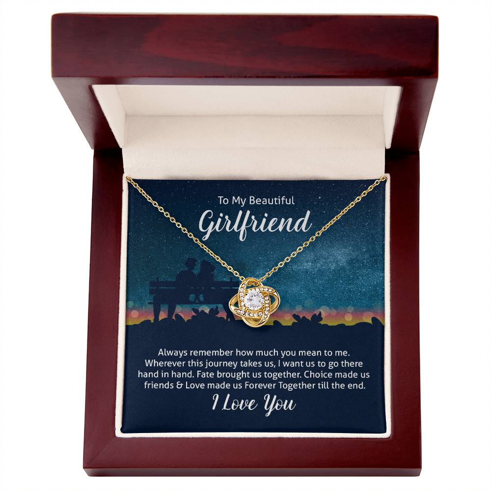 To My Girlfriend Love Knot Necklace