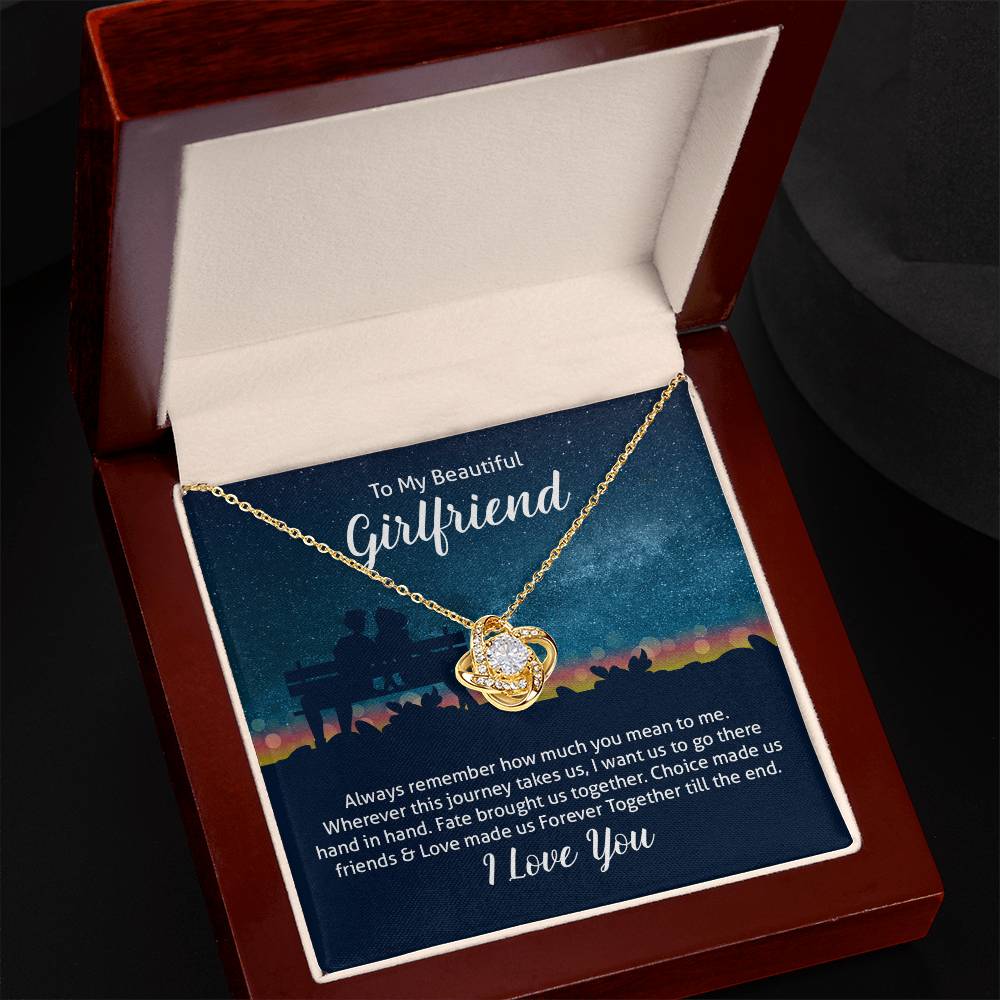 To My Girlfriend Love Knot Necklace