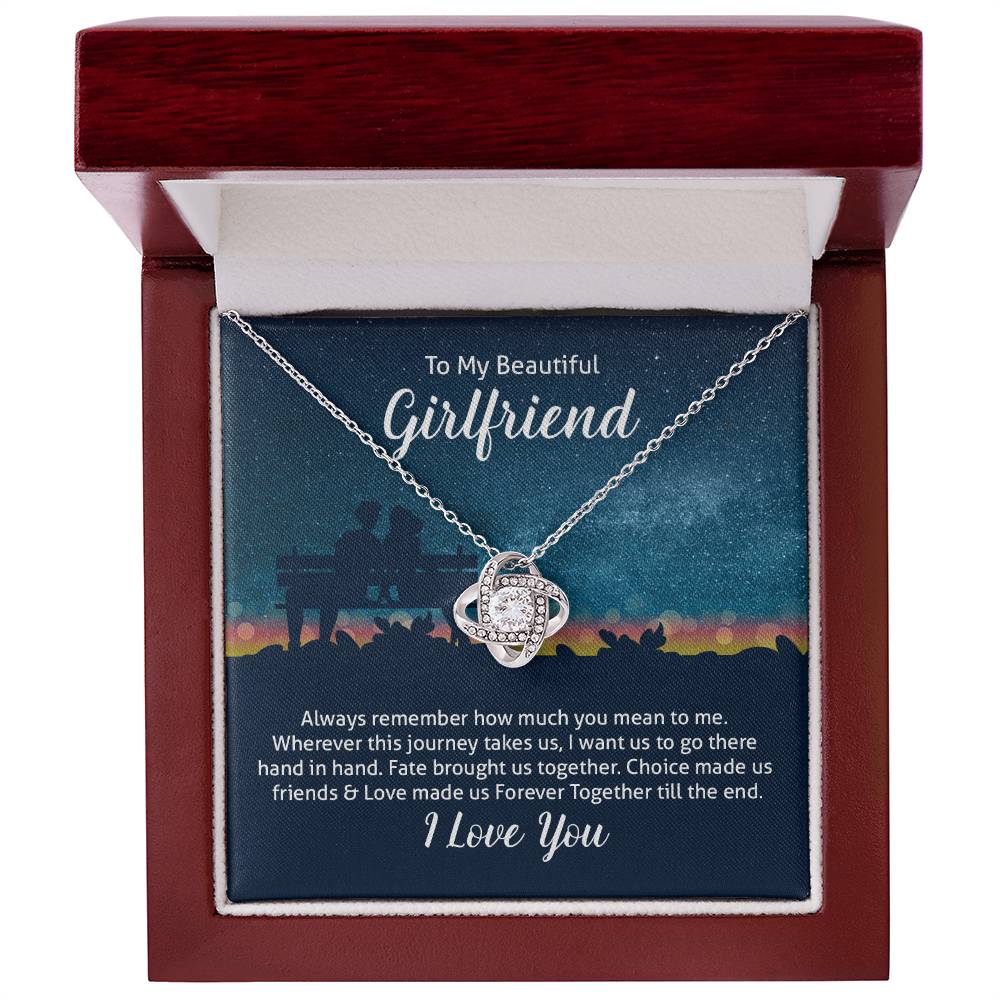 To My Girlfriend Love Knot Necklace
