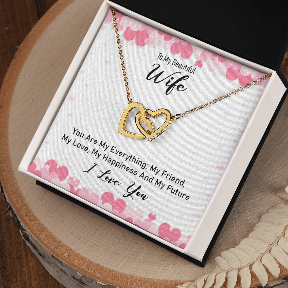 To My Wife Eternal Bond Interlocking Hearts Necklace