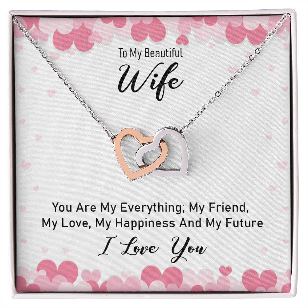 To My Wife Eternal Bond Interlocking Hearts Necklace