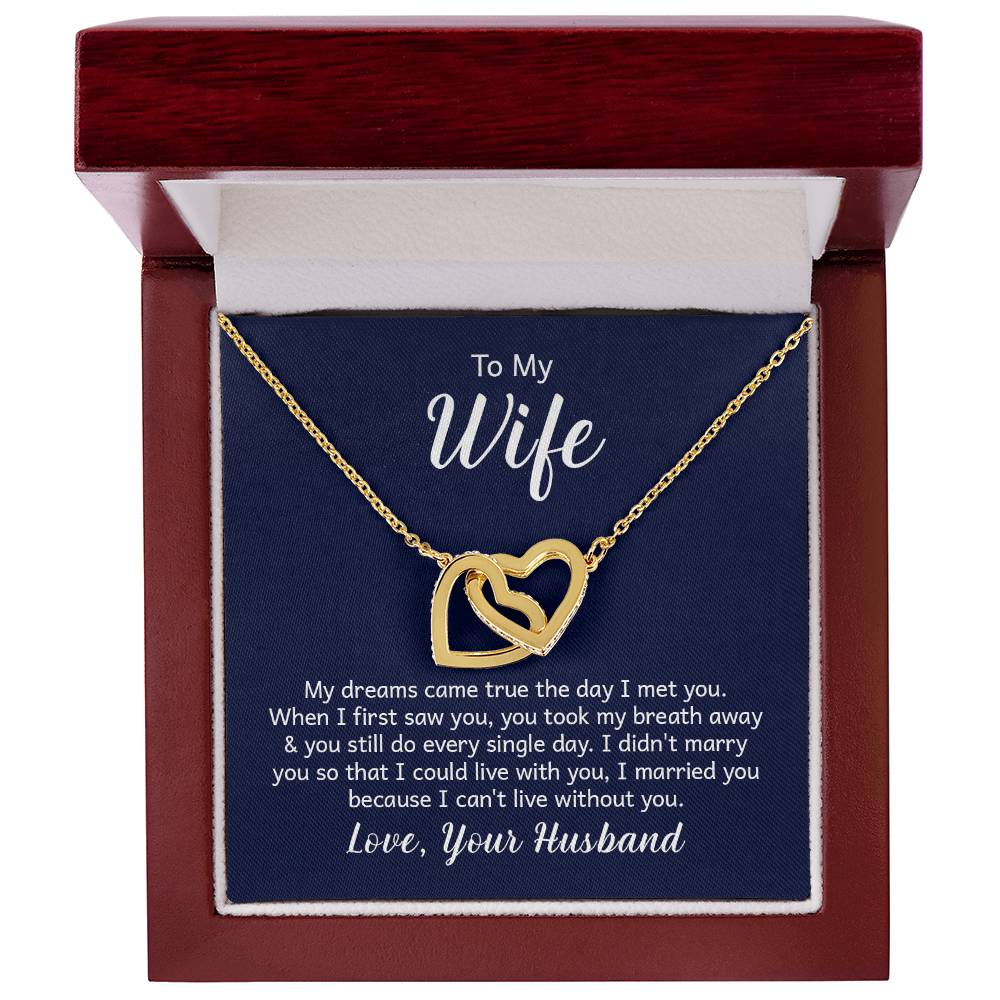 To My Wife Interlocking Hearts Necklace