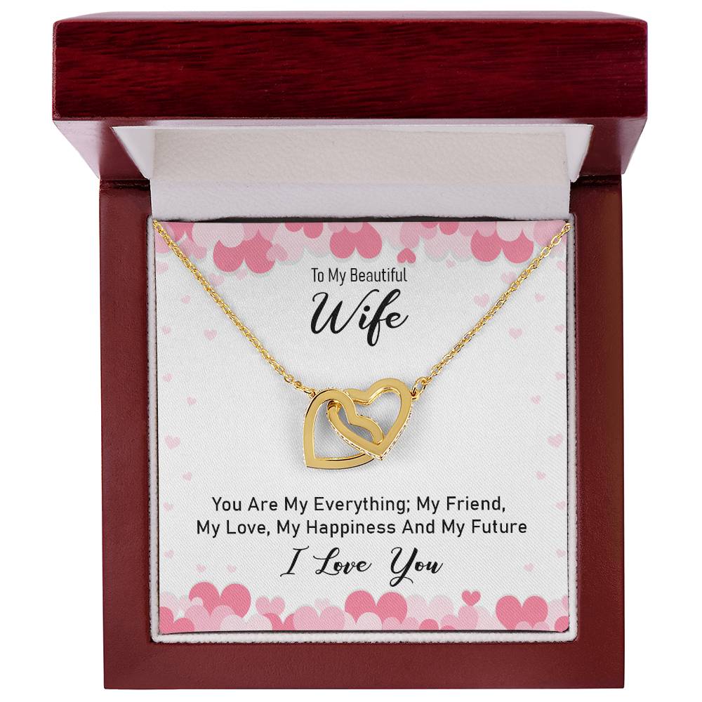 To My Wife Eternal Bond Interlocking Hearts Necklace