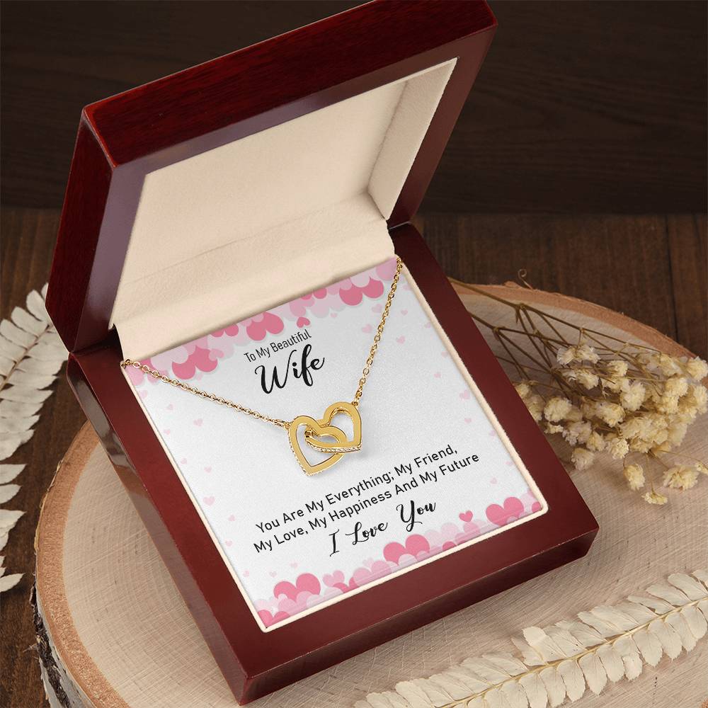 To My Wife Eternal Bond Interlocking Hearts Necklace