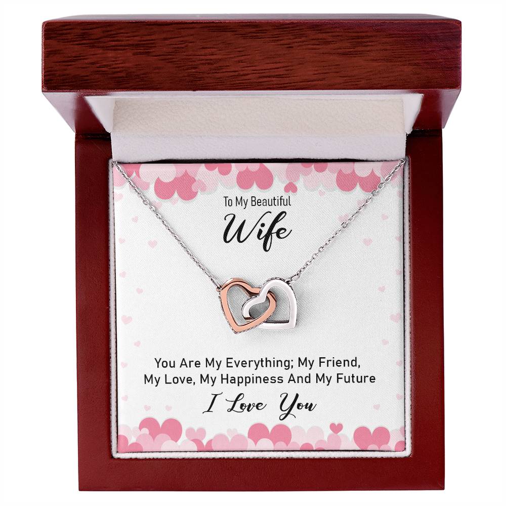 To My Wife Eternal Bond Interlocking Hearts Necklace