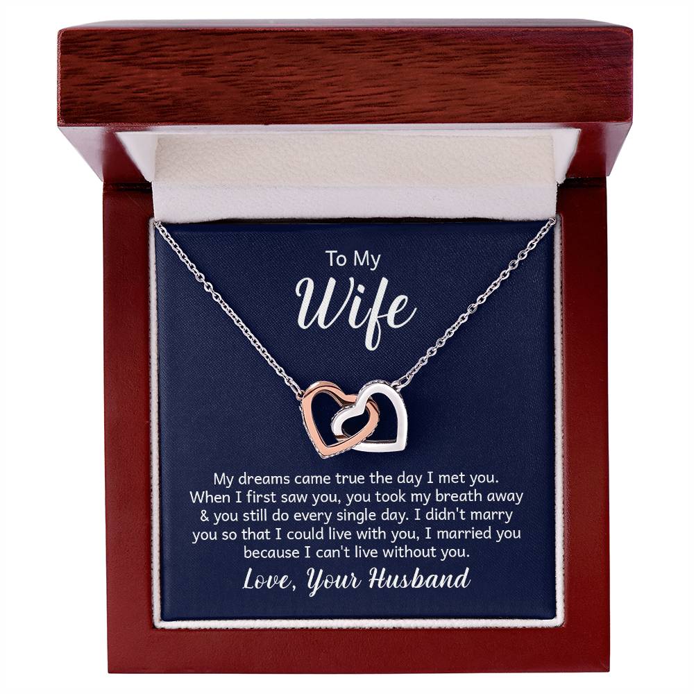 To My Wife Interlocking Hearts Necklace