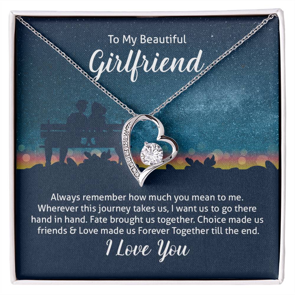 To My Girlfriend Heart Pendant Necklace