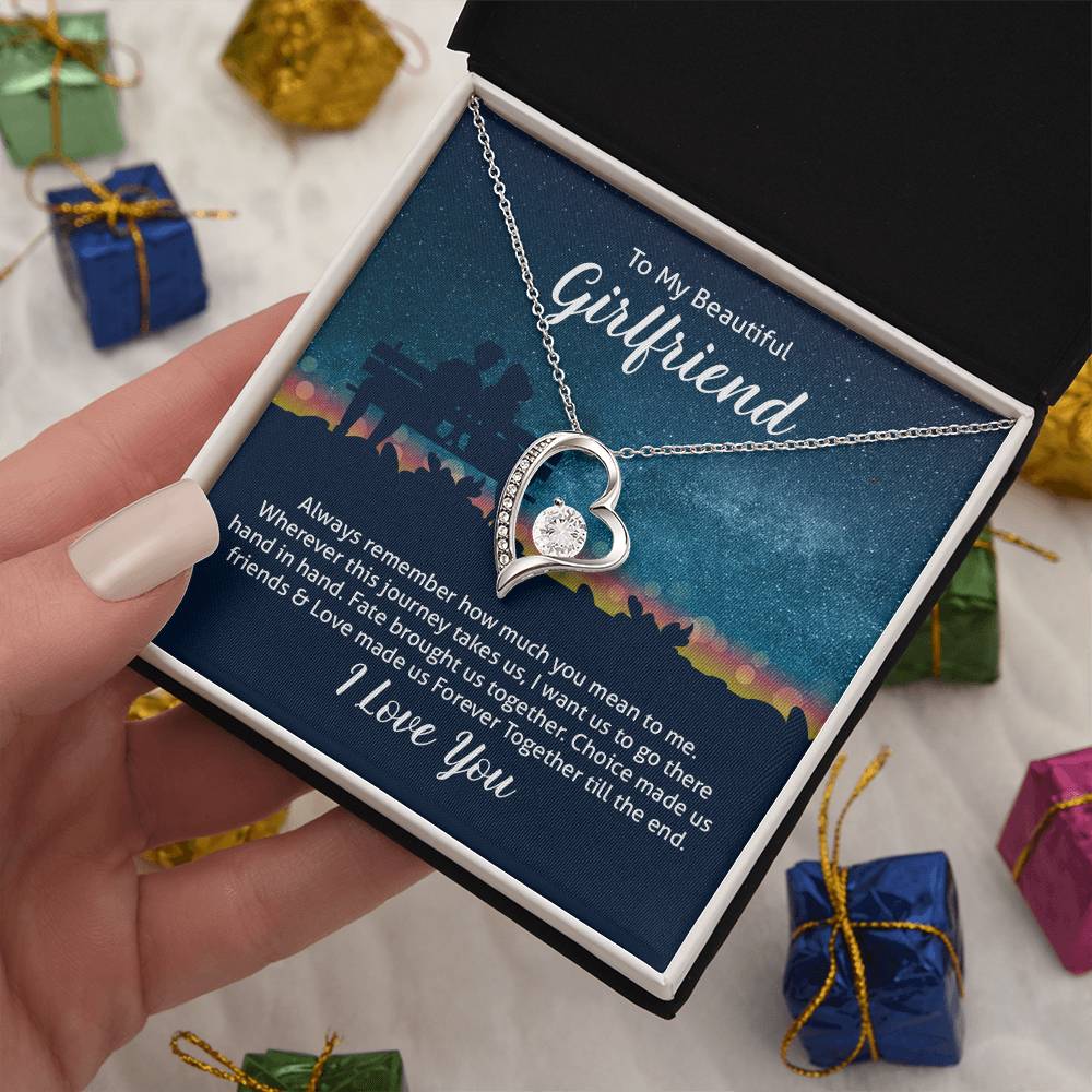 To My Girlfriend Heart Pendant Necklace