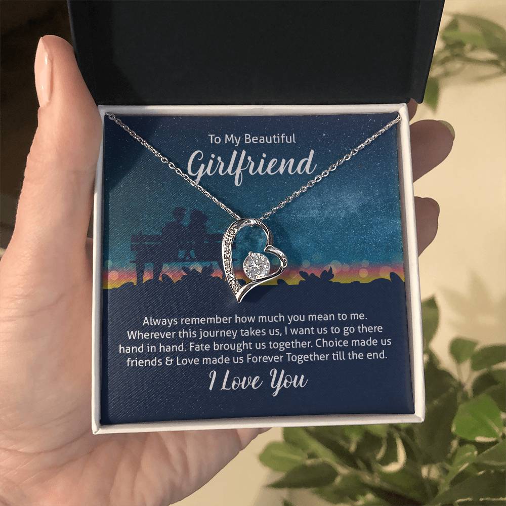 To My Girlfriend Heart Pendant Necklace