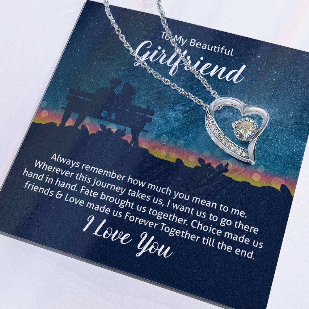 To My Girlfriend Heart Pendant Necklace