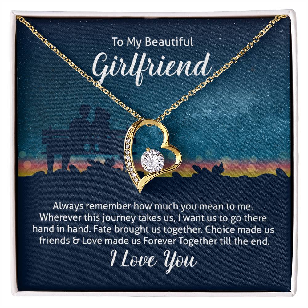 To My Girlfriend Heart Pendant Necklace