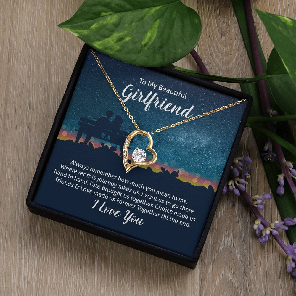 To My Girlfriend Heart Pendant Necklace