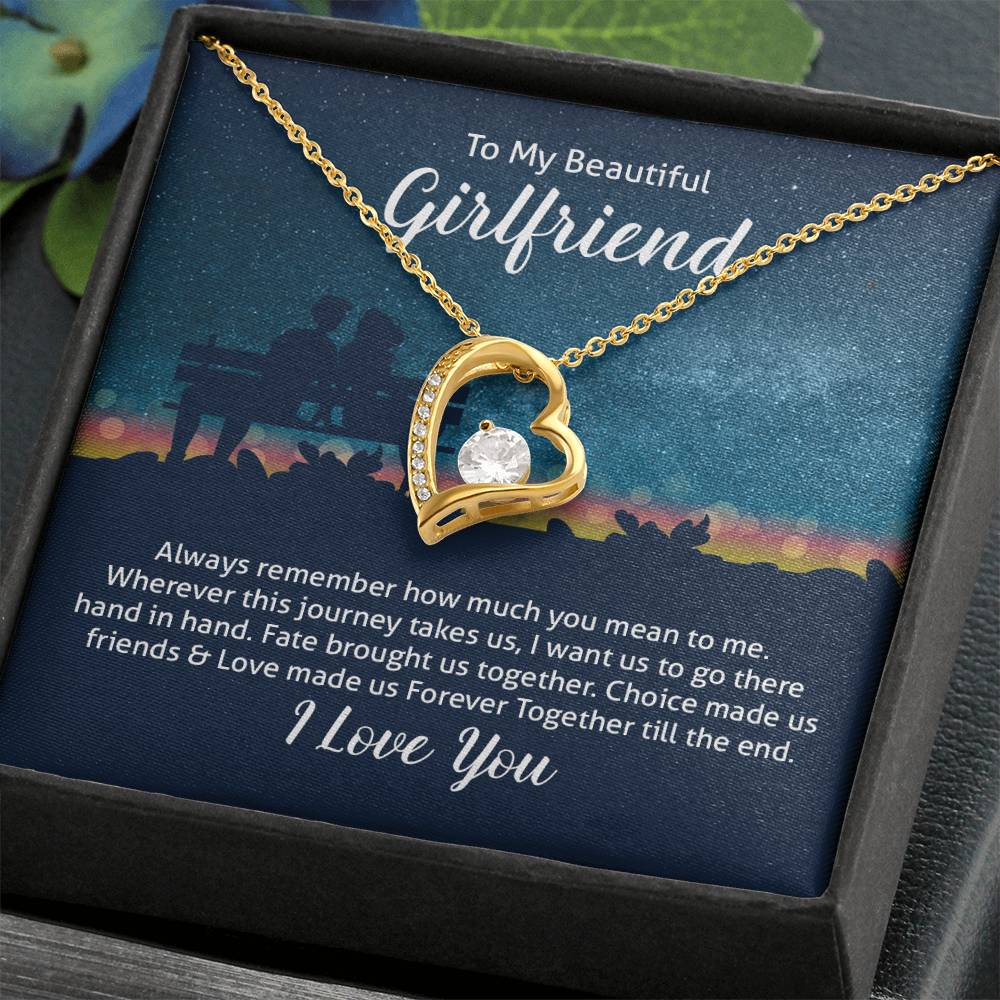 To My Girlfriend Heart Pendant Necklace