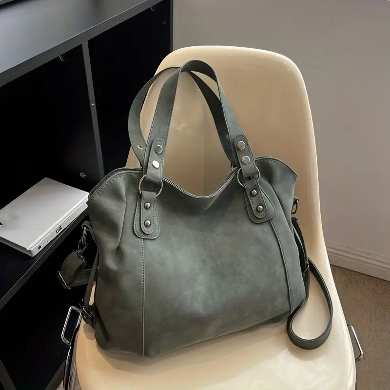 Velvet Voyage Vintage Vegan Suede-Style Crossbody Tote