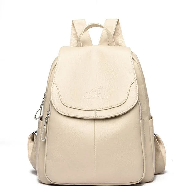 AriaGuard Mini Anti-Theft Leather Backpack
