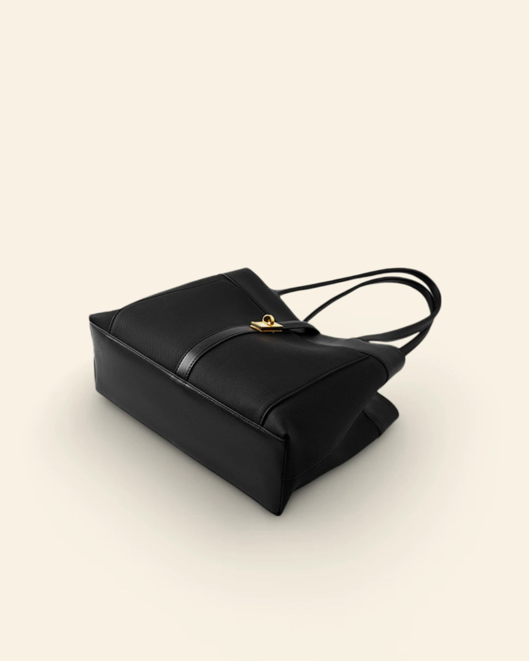Elegant Harmony Color-Block Leather Tote