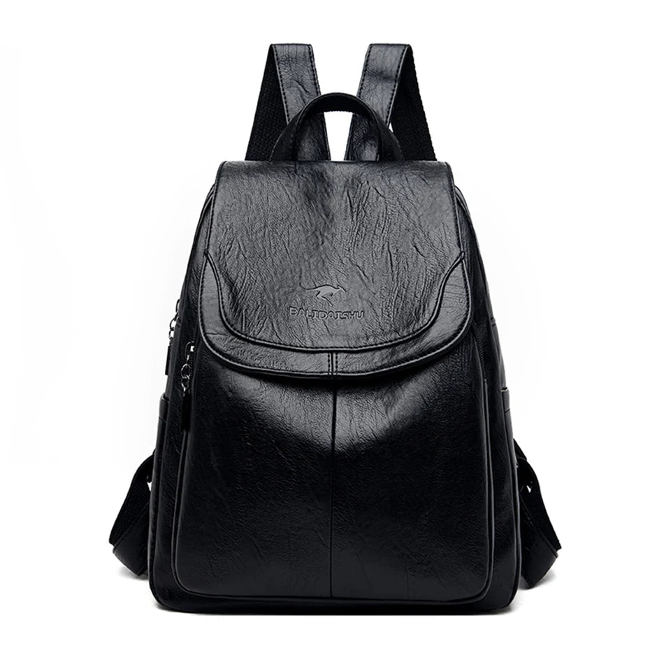 AriaGuard Mini Anti-Theft Leather Backpack