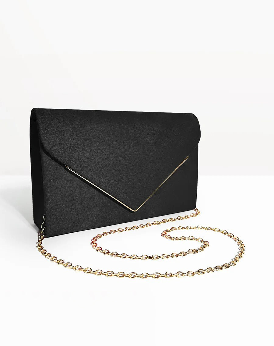 Noctura Suede Velvet Envelope Clutch