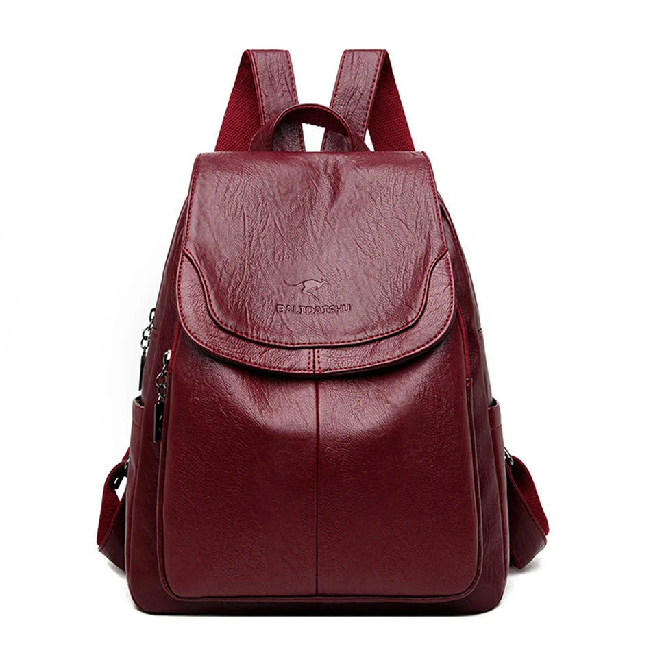 AriaGuard Mini Anti-Theft Leather Backpack