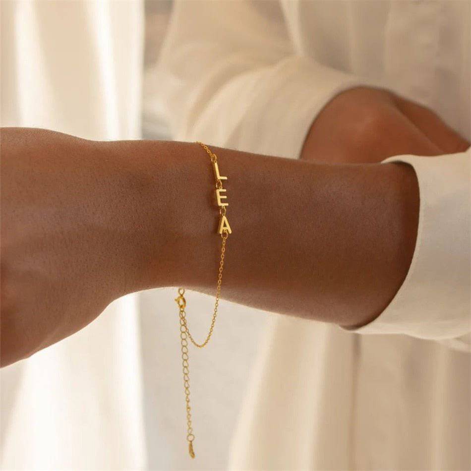 Personalised Losari Letter Bracelet with Customizable Chain