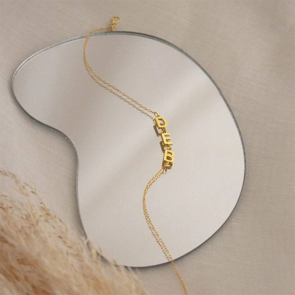 Personalised Losari Letter Bracelet with Customizable Chain