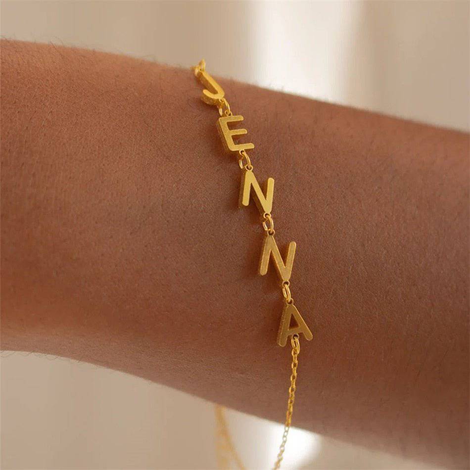 Personalised Losari Letter Bracelet with Customizable Chain