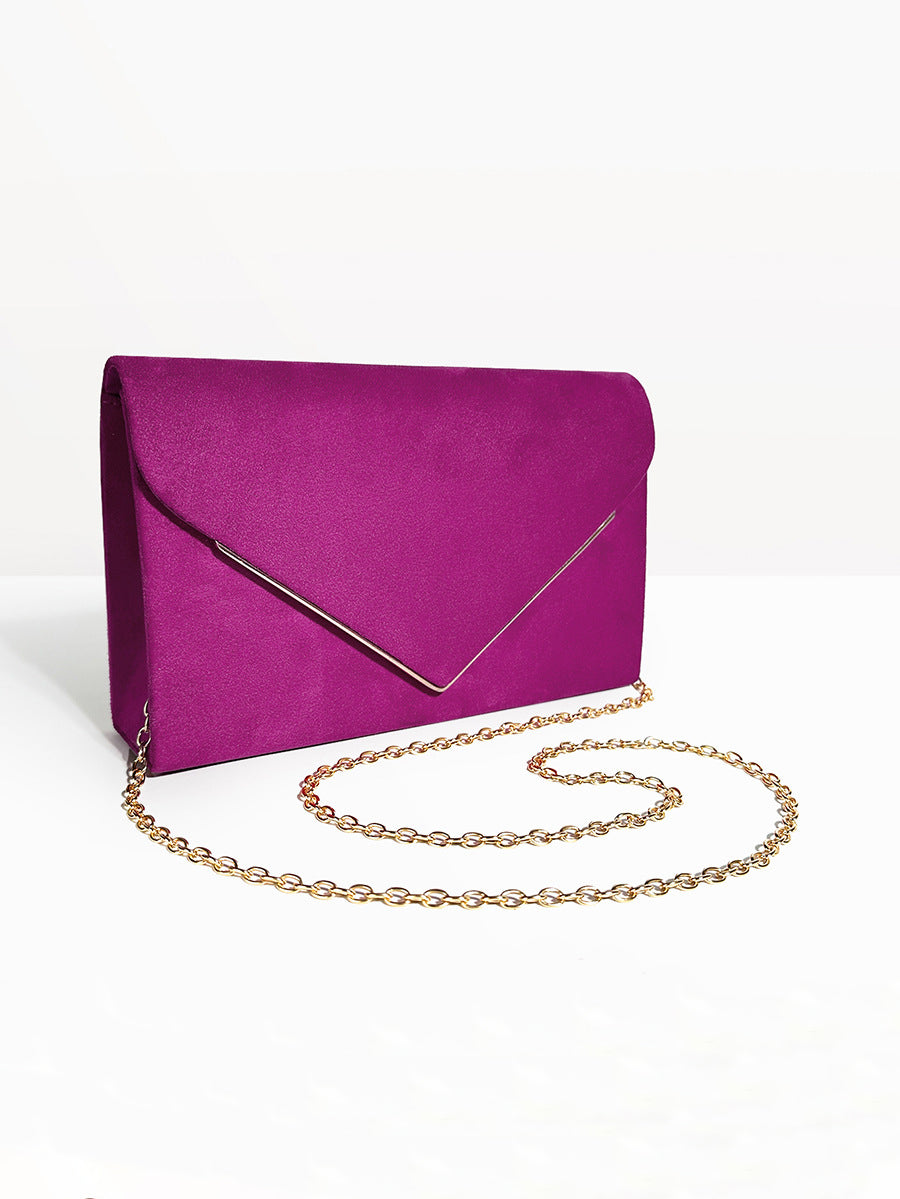 Noctura Suede Velvet Envelope Clutch