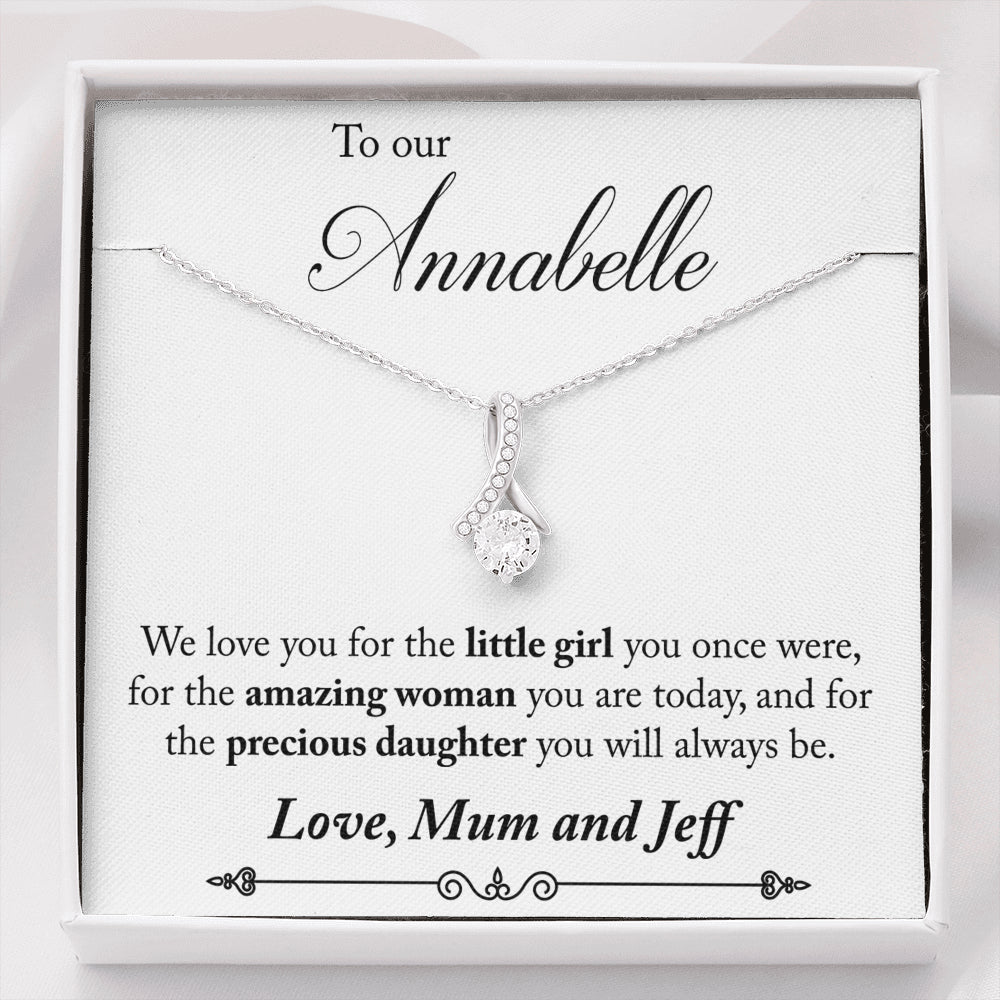 Personalized Allure Ribbon Pendant Necklace