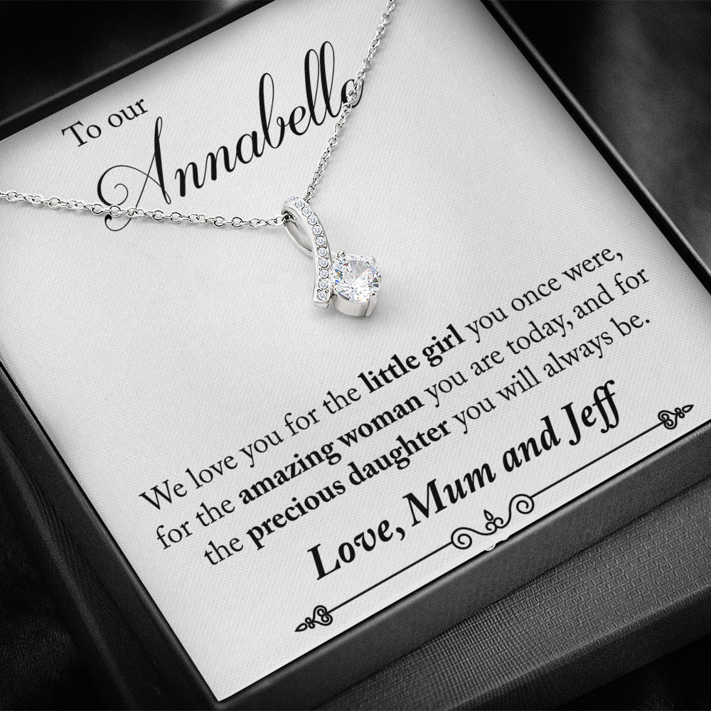Personalized Allure Ribbon Pendant Necklace