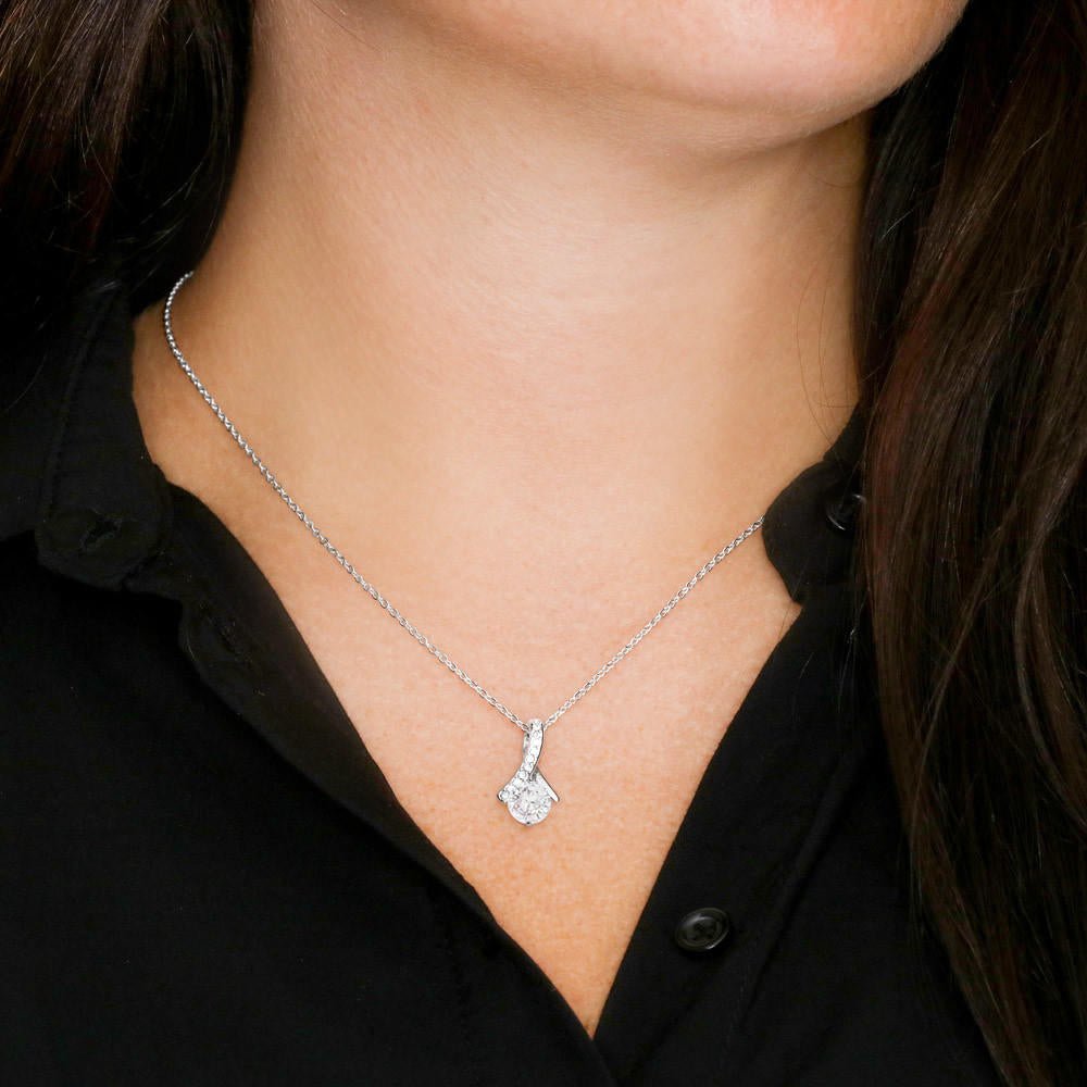 Personalized Allure Ribbon Pendant Necklace