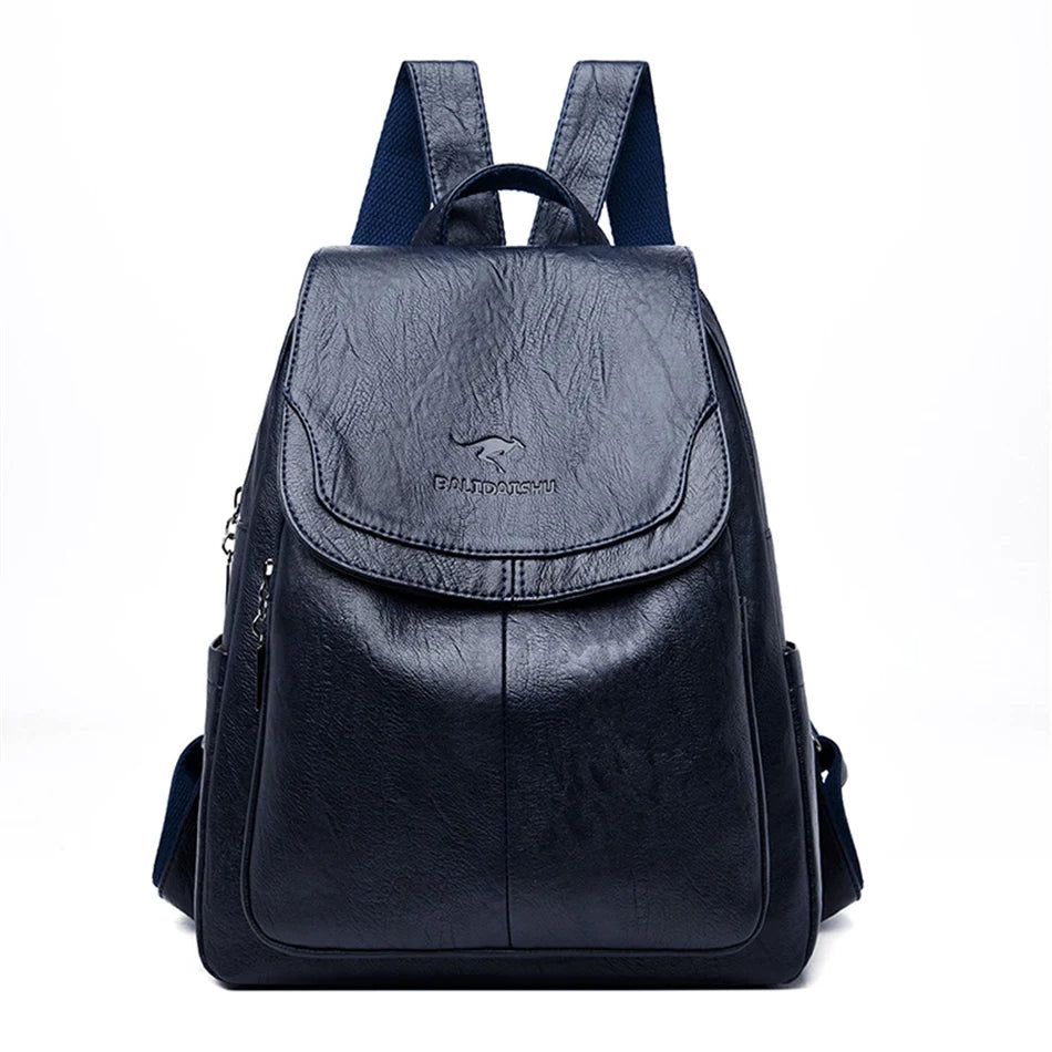 AriaGuard Mini Anti-Theft Leather Backpack