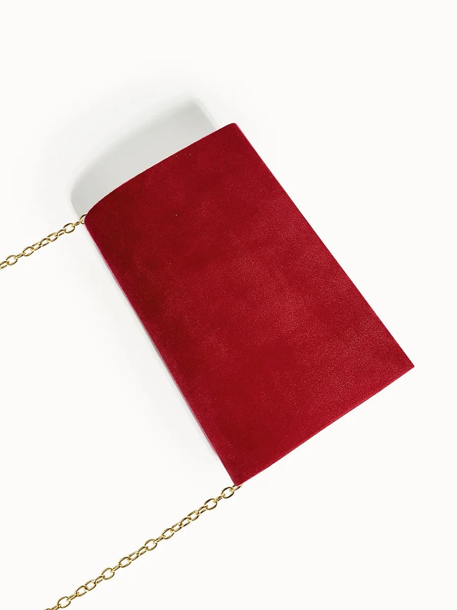 Noctura Suede Velvet Envelope Clutch
