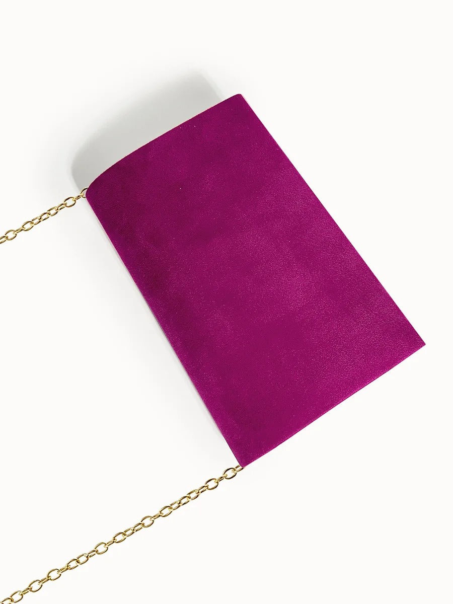 Noctura Suede Velvet Envelope Clutch