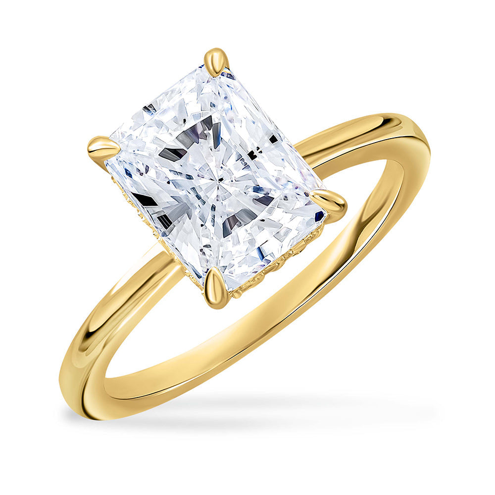 Lustrous Glow Moissanite Solitaire Gold Ring