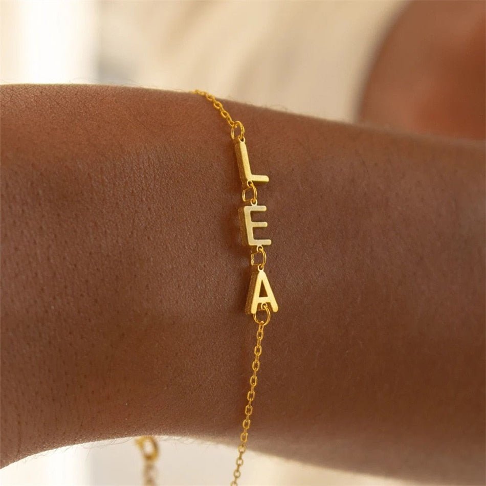 Personalised Losari Letter Bracelet with Customizable Chain