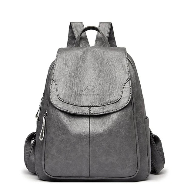 AriaGuard Mini Anti-Theft Leather Backpack