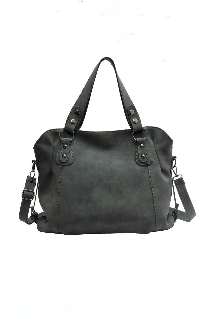 Velvet Voyage Vintage Vegan Suede-Style Crossbody Tote